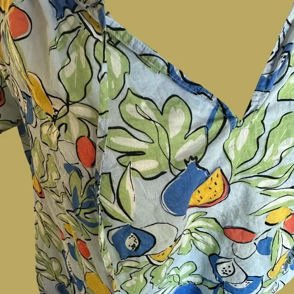 Loft Women’s Light Blue PassionFruit-Print Short Sleeve Top - Picture 3 of 6